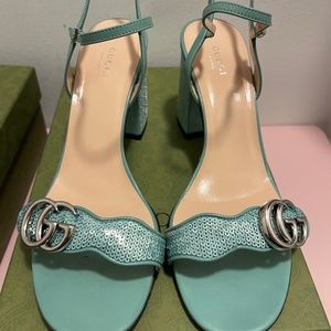 Green (teal) Sequin Gucci High Heels